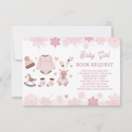 Invitación Solicitud de libro Chica de Baby Shower hace frío 