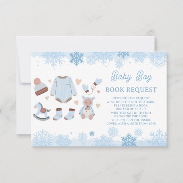 Invitación Solicitud de libro de Baby Shower Boy está frío af (Anverso)