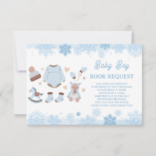 Invitación Solicitud de libro de Baby Shower Boy está frío af