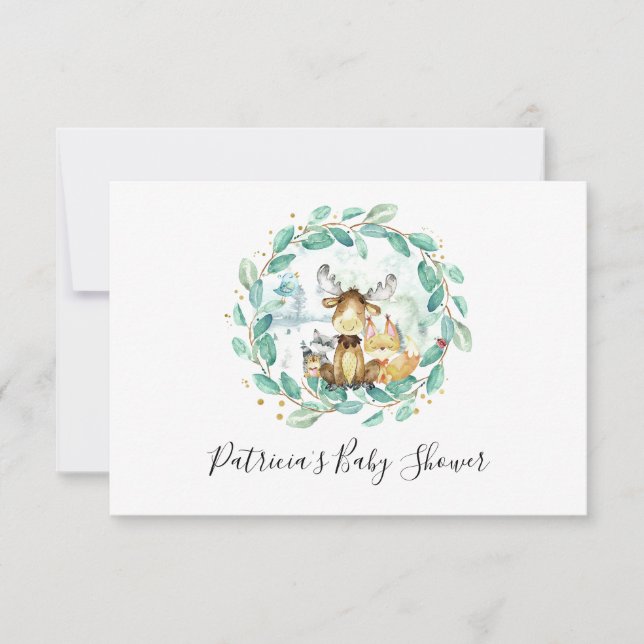 Invitación Solicitud de libro de baby shower de animales del  (Anverso)