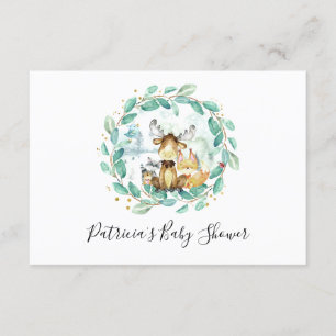Invitación Solicitud de libro de Baby Shower de Woodland Anim