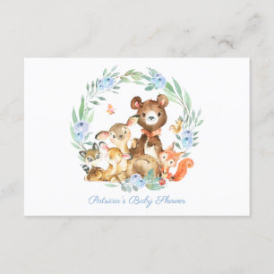 Invitación Solicitud de libro de Baby Shower de Woodland Anim