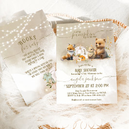 Invitación Solicitud de libro de Baby Shower de Woodland Pump