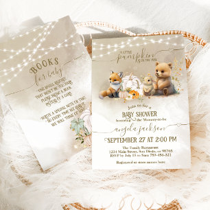 Invitación Solicitud de libro de Baby Shower de Woodland Pump