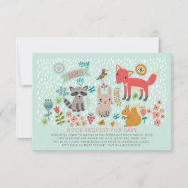 Invitación Solicitud de libro de Woodland Animals Baby Shower