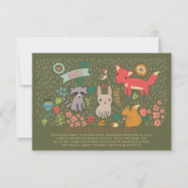 Invitación Solicitud de libro de Woodland Animals Baby Shower
