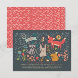 Invitación Solicitud de libro de Woodland Animals Baby Shower