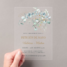 Invitación Solicitud de Mano Acrílico Eucalipto
