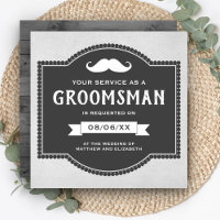 Solicitud de Padrino de Boda con Bigote Rústico Vi