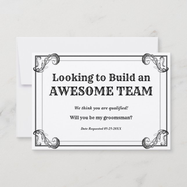 Invitación Solicitud de Padrino Edificio Vintage en Equipo (Anverso)