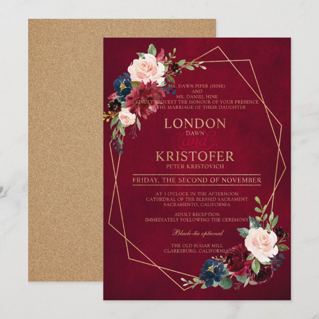 Invitación Solicitud de personalizado Sra. London Dawn (Anverso / Reverso)