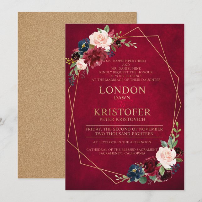 Invitación Solicitud de personalizado Sra. London Dawn (Anverso / Reverso)