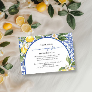 Invitación Solicitud de receta de ducha de novia mediterránea