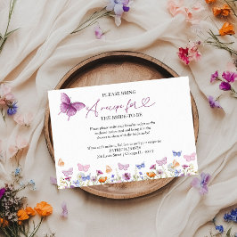 Invitación Solicitud de receta de mariposa para ducha de novi