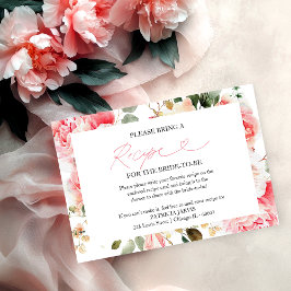 Invitación Solicitud de receta de Rubor Floral Bridal Shower