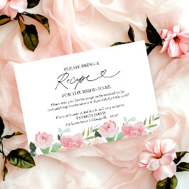 Invitación Solicitud de receta de Rubor Floral Bridal Shower