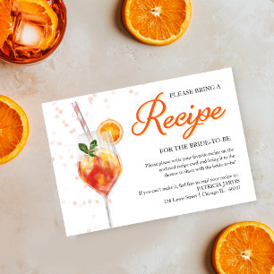 Invitación Solicitud de Receta para Bridal Shower de Amor a P