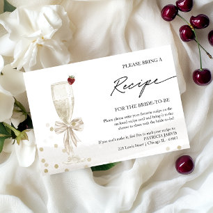 Invitación Solicitud de receta para brindis de boda con champ