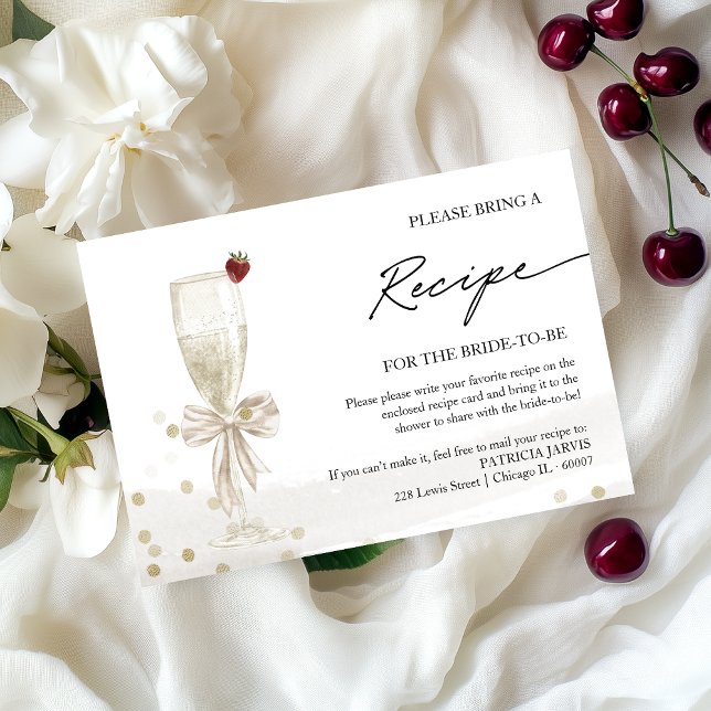 Invitación Solicitud de receta para brindis de boda con champ (Subido por el creador)