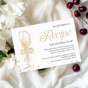 Invitación Solicitud de Receta para Brindis Nupcial con Perla