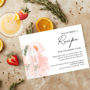 Invitación Solicitud de receta para Brunch Nupcial con Mimosa