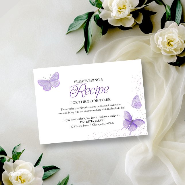 Invitación Solicitud de receta para la ducha de mariposa mora (Subido por el creador)