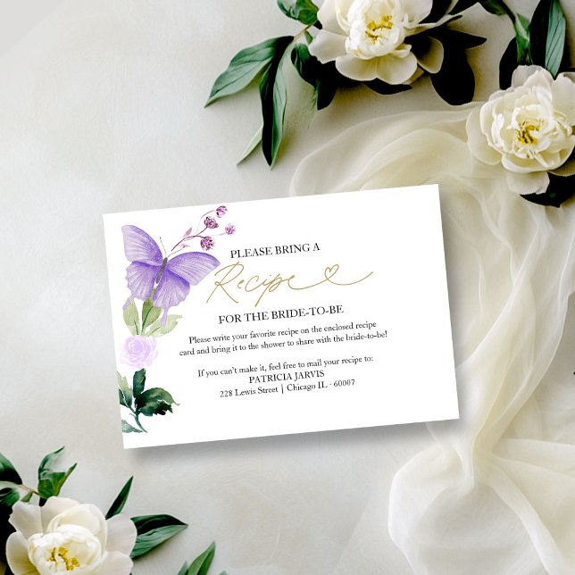 Invitación Solicitud de receta para la ducha de mariposa mora (Subido por el creador)