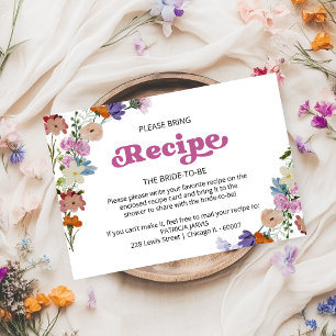 Invitación Solicitud de receta para la ducha de novia de flor