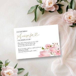 Invitación Solicitud de Receta para una Fiesta de Té Nupcial 