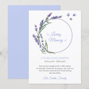 Invitación Solidaridad Memoria Lavanda Flor Gracias