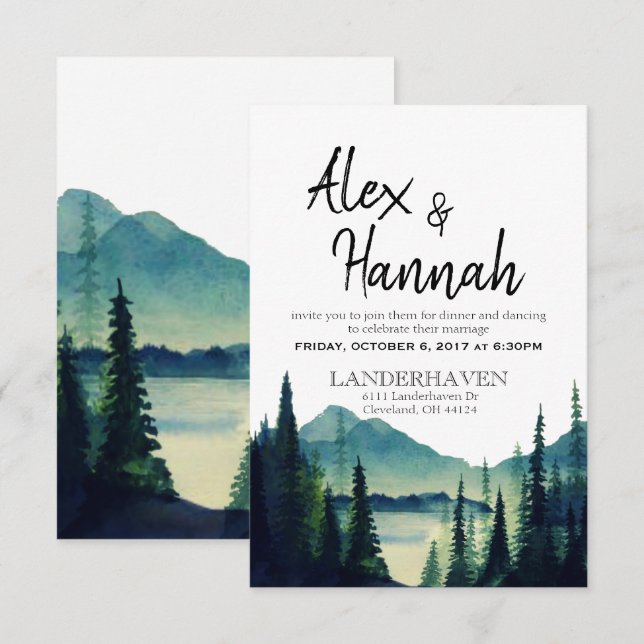 Invitación solo a la recepción de la boda (Anverso / Reverso)