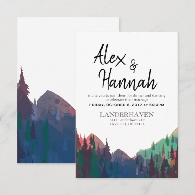 Invitación solo a la recepción de la boda (Anverso / Reverso)