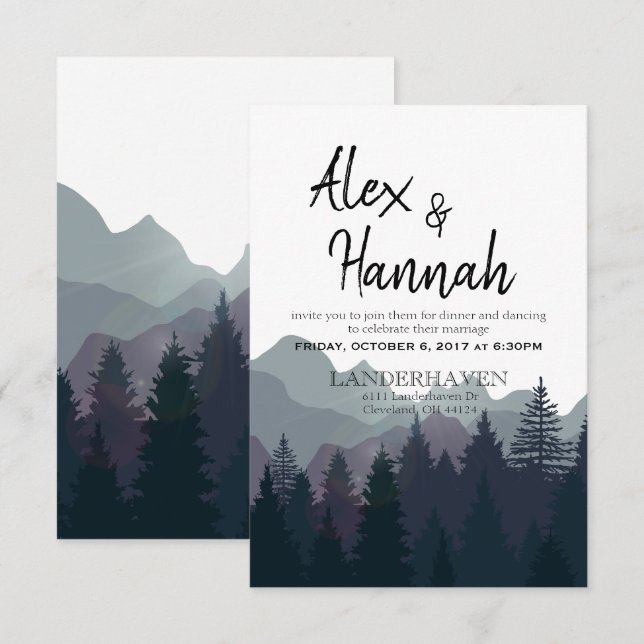 Invitación solo a la recepción de la boda (Anverso / Reverso)