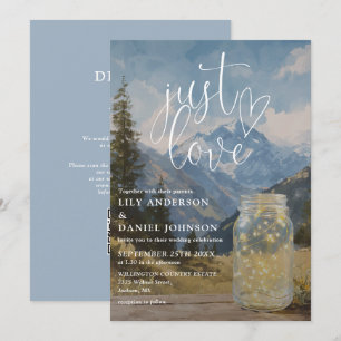 Invitación Solo Ama Boho Montaña Tarro de Mason Código QR Bod