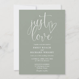 Invitación Solo Ama Código QR Moderno Verde Salvia Boda