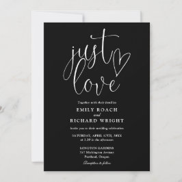 Invitación Solo ama el código QR moderno negro y blanco de la