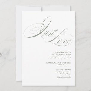 Invitación Solo Ama Elegante Escritura Verde Menta Boda