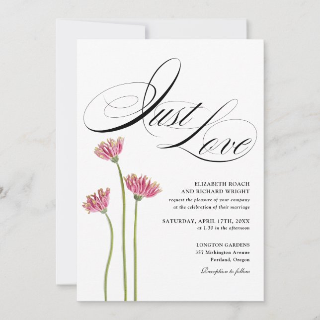 Invitación Solo Amar Flores Silvestres Código QR Boda (Anverso)