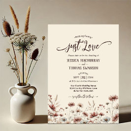 Invitación ¡Sólo amor! Boda Rustic Boho Moda Wildflowers