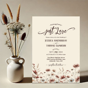 Invitación ¡Sólo amor! Boda Rustic Boho Moda Wildflowers