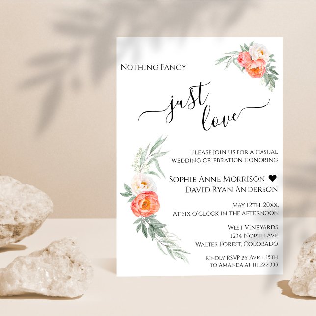 Invitación Solo amor caligrafía acuarela Boda floral (Subido por el creador)