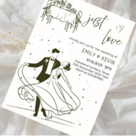 Invitación Solo Amor Elegante Fiesta de Boda Minimalista