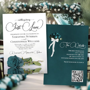 Invitación Sólo amor elegante Rosa Verde azulado Boda de códi