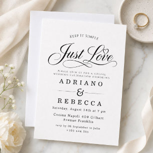 Invitación Solo Amor Minimalista Boda Moderna