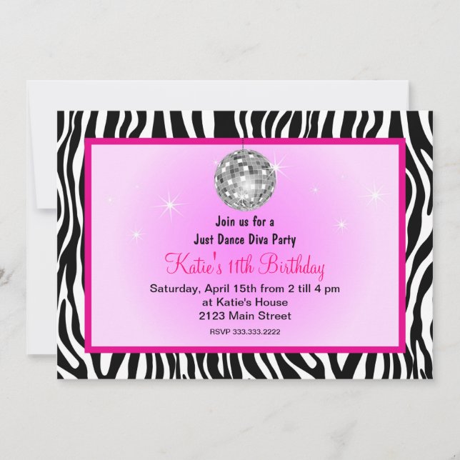 Invitación Sólo baile discoteca Diva fiesta (Anverso)