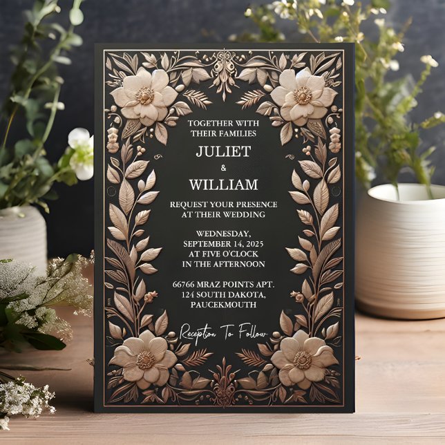Invitación Sólo Boda de papel de lona de tela de tejidos sati (Subido por el creador)
