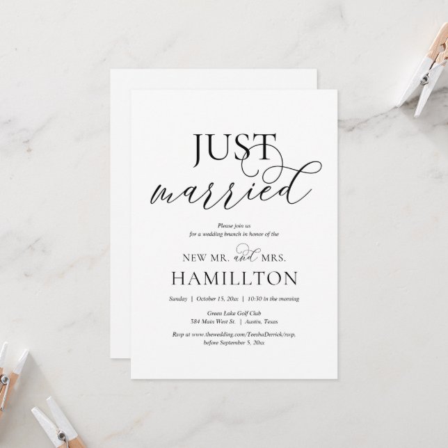 Invitación Solo casada, Invita de brújula post boda (Anverso/Reverso In Situ)