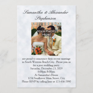 Invitación Sólo Casado, Dos Bandas De Oro/Nubes