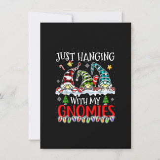 Invitación Sólo Colgando Con Mis Navidades De Gnomies Gnomes