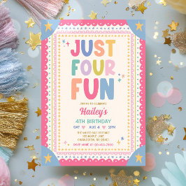 Invitación Sólo Cuatro Divertidas Fiestas Caprichosas Para Ni